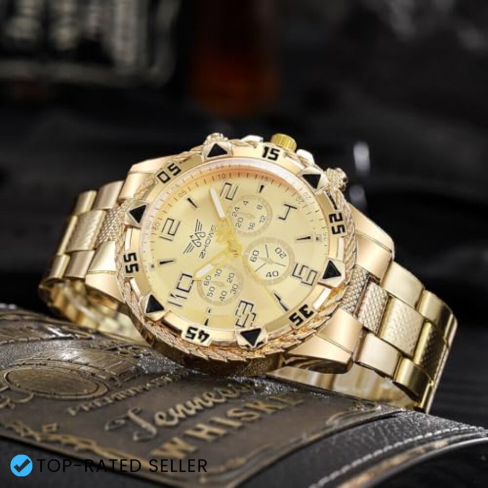 Classic Business Analog Quartz Wristwatch Big Face Stainless Steel Bracelet - Picture 2 of 7